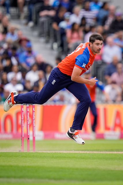 Josh Tongue of England delivers the ball during the Second Vitality T20 International match England vs India at Old Trafford, Manchester, United Kingdom on 04 July 2026

(Photo by Maynard Manyowa/News Images)