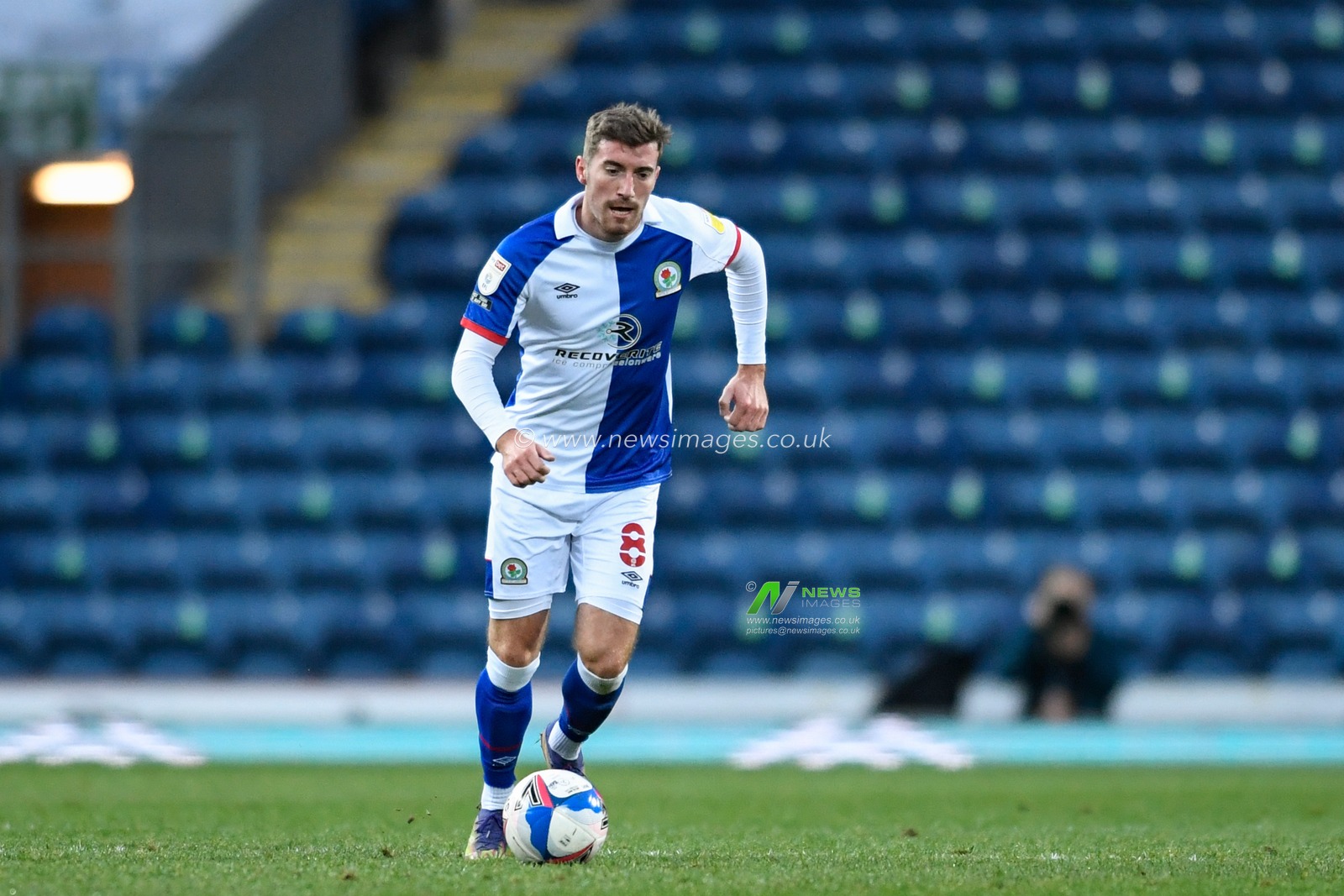 Joe Rothwell #8 of Blackburn Rovers with the ball