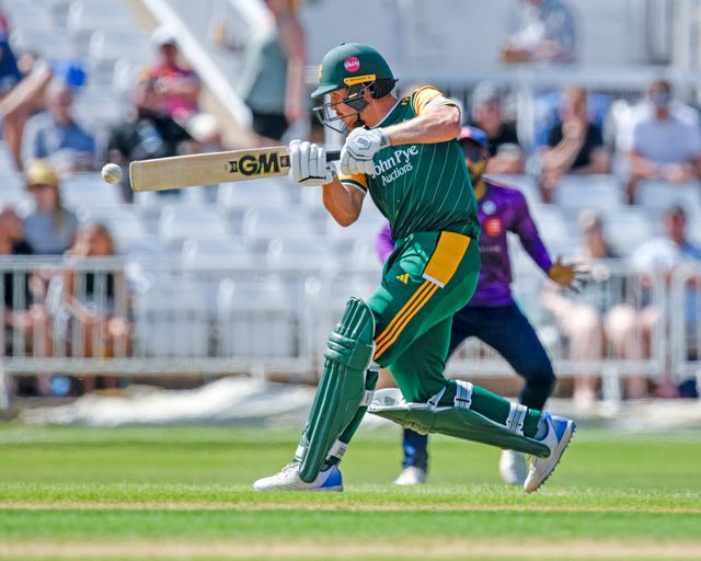 Luke FLETCHER of Nottingham Outlaws batting during the Royal London One-day Cup match Nottinghamshire vs Essex at Trent Bridge, Nottingham, United Kingdom, 11th August 2024

(Photo by Mark Dunn/News Images)