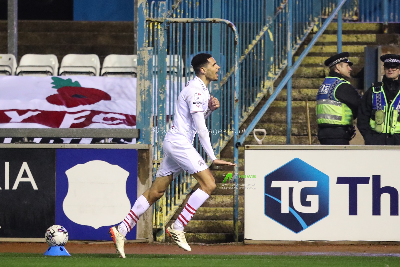 Jon Russell of Barnsley celebrates his goal to make it 1-3 during the Sky Bet League 1 match Carlisle United vs Barnsley at Brunton Park, Carlisle, United Kingdom, 12th March 2024

(Photo by Alfie Cosgrove/News Images)