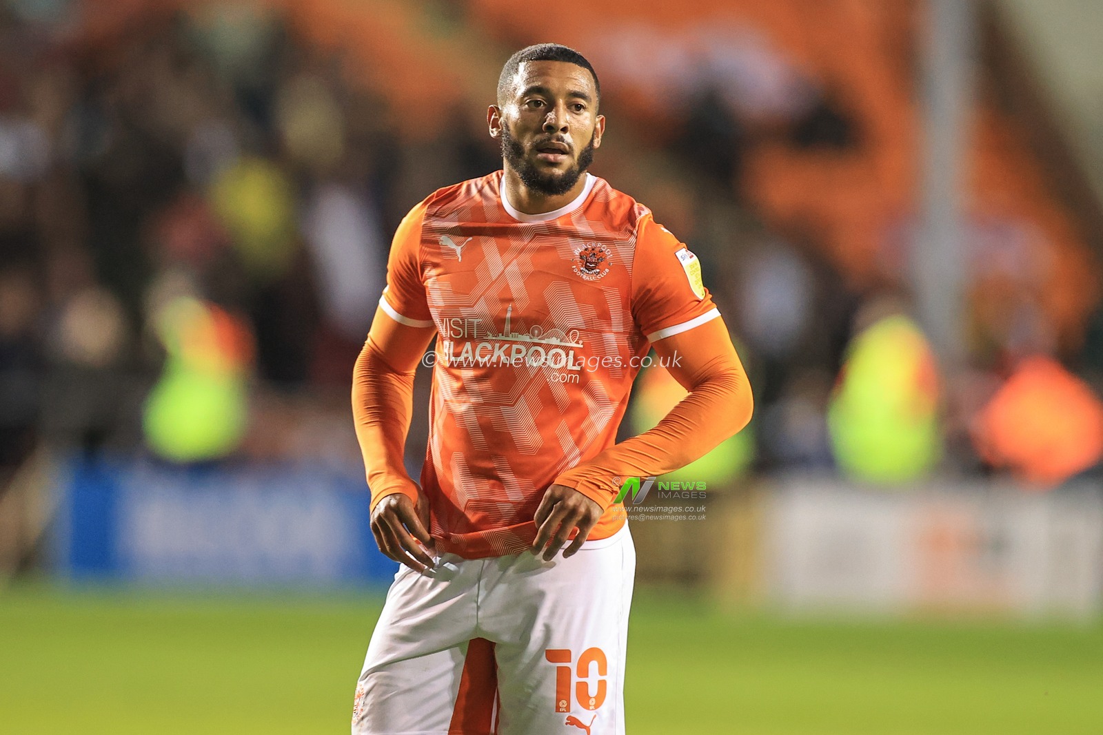 Keshi Anderson #10 of Blackpool during the game