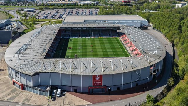 An aerial view of The BrewDog Stadium during the Betfred Super League round 9 match St Helens vs Wakefield Trinity at The BrewDog Stadium, St Helens, United Kingdom on 25 April 2026

(Photo by Mark Cosgrove/News Images)