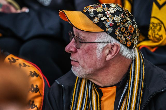 Hull City fans during the Pre-season friendly match Hull City vs Sunderland at MKM Stadium, Hull, United Kingdom, 29th July 2025

(Photo by Alfie Cosgrove/News Images)