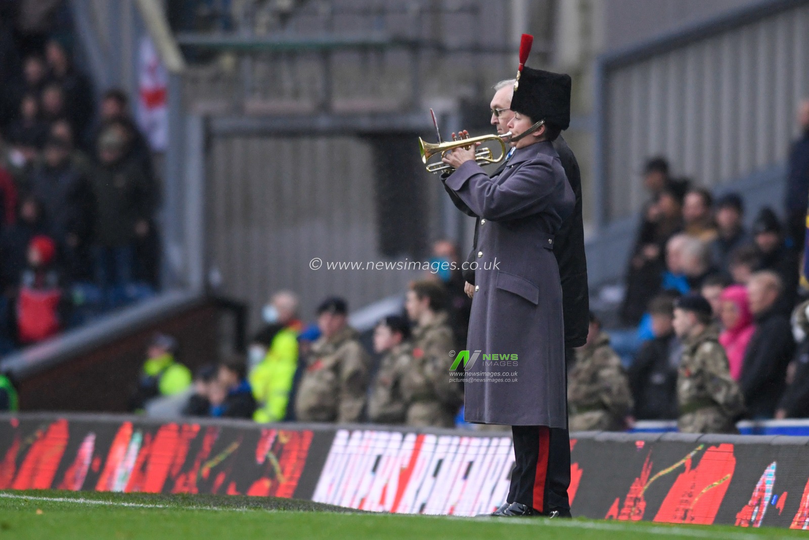 The Last Post is played before the game between Blackburn Rovers and Sheffield United