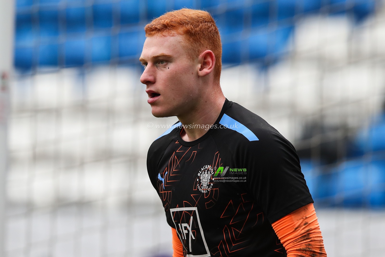 Mackenzie Chapman of Blackpool during the pre-game warm up ahead of the Sky Bet League 1 match Peterborough United vs Blackpool at Weston Homes Stadium, Peterborough, United Kingdom, 17th February 2024

(Photo by Gareth Evans/News Images)