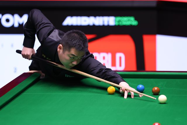 Pang Junxu during the game against Ronnie Oâ€™Sullivan during the 2025 Halo World Snooker Championship at Crucible Theatre, Sheffield, United Kingdom, 26th April 2025