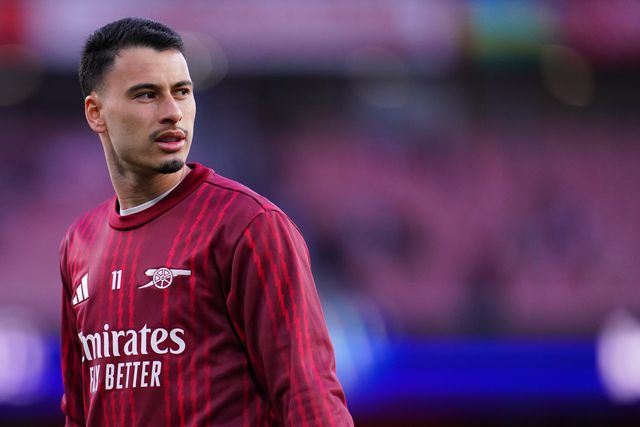 Gabriel Martinelli of Arsenal warming up ahead of the UEFA Champions League Quarter Finals match Arsenal vs Sporting CP at Arsenal stadium, London, United Kingdom on 15 April 2026

(Photo by Harvey Murphy/News Images)