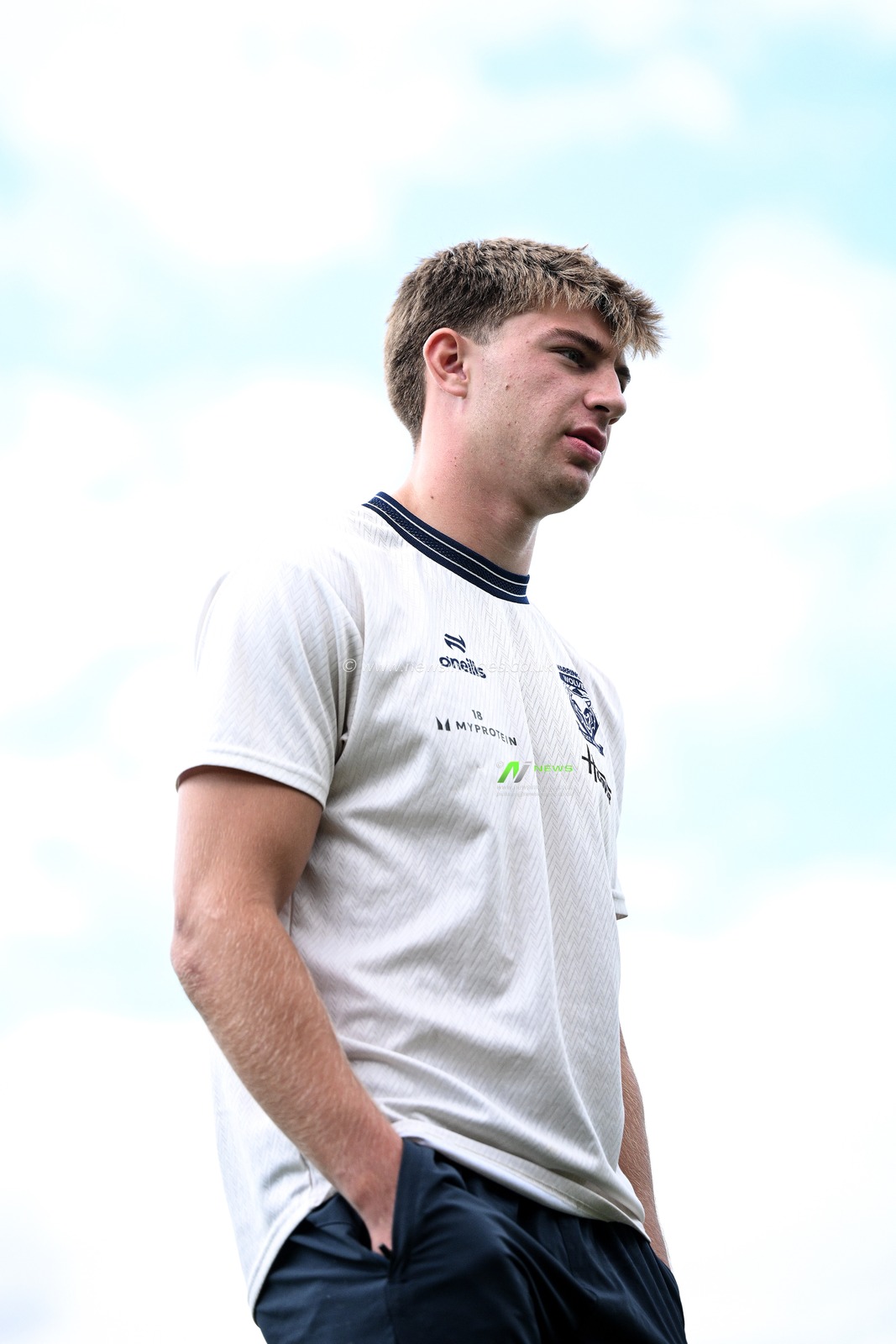 Ewan Irwin of Warrington Wolves looks on prior to the Betfred Super League round 21 match Castleford Tigers vs Warrington Wolves at OneBore Stadium, Castleford, Untied Kingdom on 01 August 2026

(Photo by Ben Roberts/News Images)
