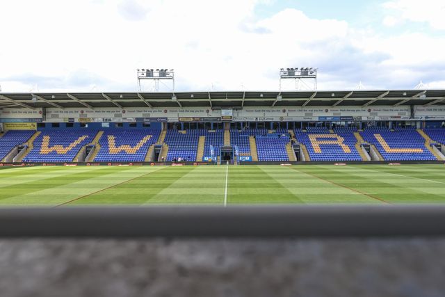 A general view of Halliwell Jones Stadium ahead of the Betfred Super League round 21 match Warrington Wolves vs Wigan Warriors at Halliwell Jones Stadium, Warrington, United Kingdom, 8th August 2025

(Photo by Alfie Cosgrove/News Images)