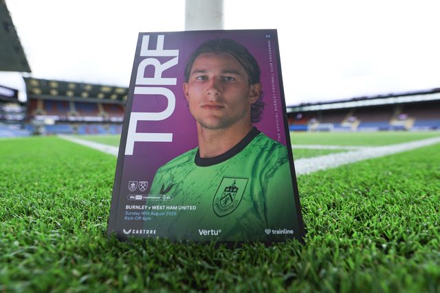 Match day programme ahead of the Sky Bet Championship match Burnley vs West Ham United at Turf Moor, Burnley, United Kingdom on 16 August 2026

(Photo by Jorge Horsted/News Images)