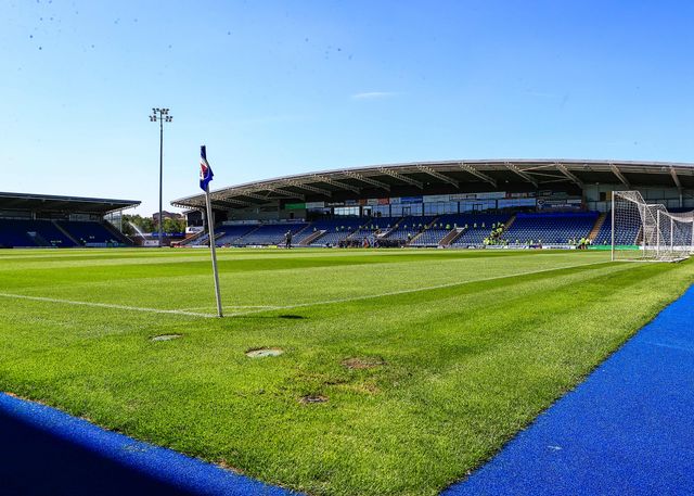 A general view of SMH Stadium ahead of the during the Pre-season friendly match Chesterfield vs Nottingham Forest at SMH Group Stadiumact Stadium, Chesterfield, United Kingdom, 12th July 2025

(Photo by Richard Bierton/News Images)