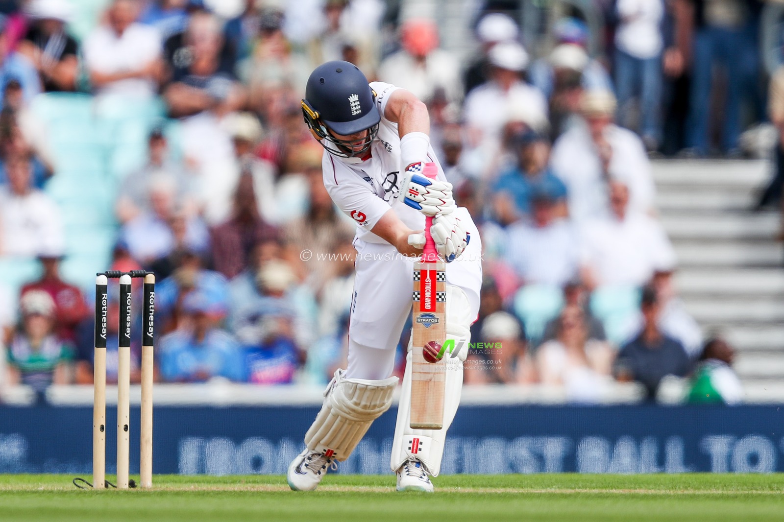 Ollie Pope of England bats during the 5th Rothesay Test Match day 4 England vs India at The Kia Oval, London, United Kingdom, 3rd August 2025

(Photo by Izzy Poles/News Images)