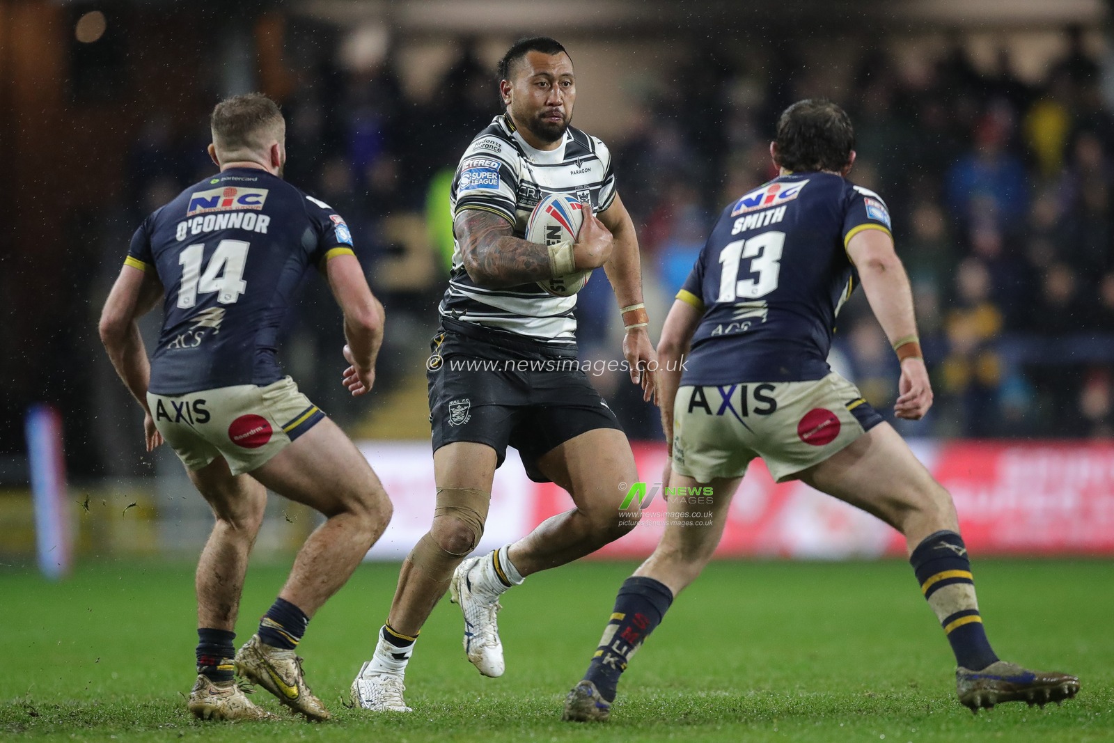 Ligi Sao #8 of Hull FC runs with the ball during the Betfred Super League Round 9 match Leeds Rhinos vs Hull FC at Headingley Stadium, Leeds, United Kingdom, 14th April 2023

(Photo by James Heaton/News Images)