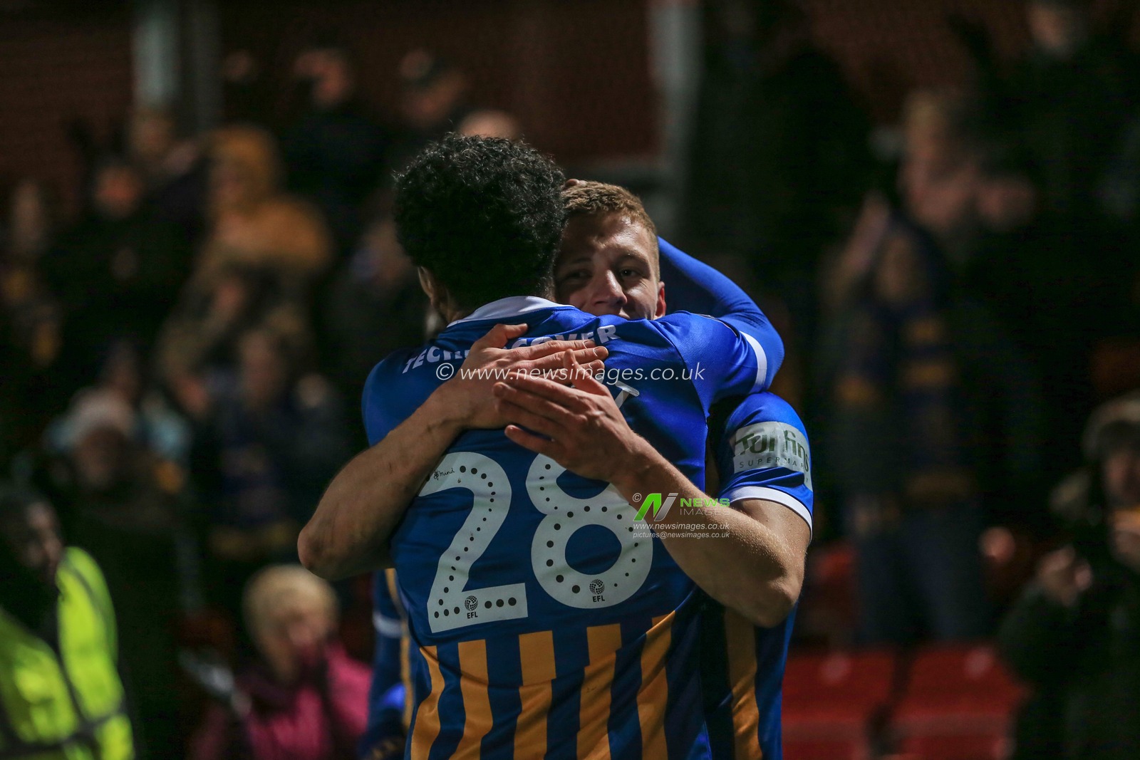 21st November 2018, Moor Lane, Salford, England; The Emirates FA Cup, Round 1, Salford City v Shrewsbury Town ;  Greg Docherty of Shrewsbury Town celebrates his goal to make it 0-2

Credit: Mark Cosgrove/News Images

English Football League images are subject to DataCo Licence