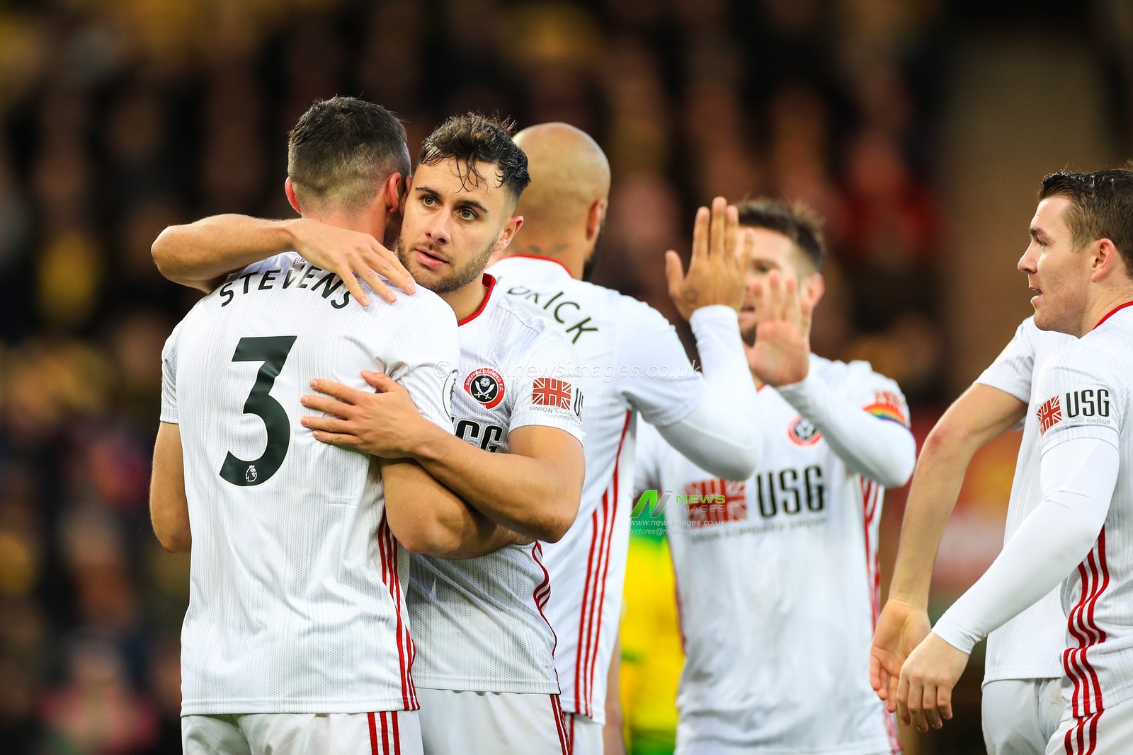 8th December 2019, Carrow Road, Norwich, England; Premier League, Norwich City v Sheffield United : Enda Stevens (3) of Sheffield United celebrates scoring to make it 1-1.

Credit: Georgie Kerr/News Images