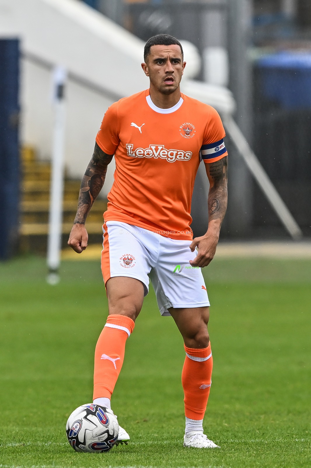 Oliver Norburn #6 of Blackpool in action during the Pre-season friendly match Barrow vs Blackpool at SO Legal Stadium, Barrow-in-Furness, United Kingdom, 22nd July 2023

(Photo by Craig Thomas/News Images)