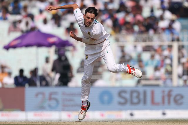 Marco Jansen of South Africa during the IDFC First Bank Test Day 3 match India vs South Africa at Eden Gardens, Kolkata, India, 16th November 2025

(Photo by Shubhajit Roy Karmakar/News Images)