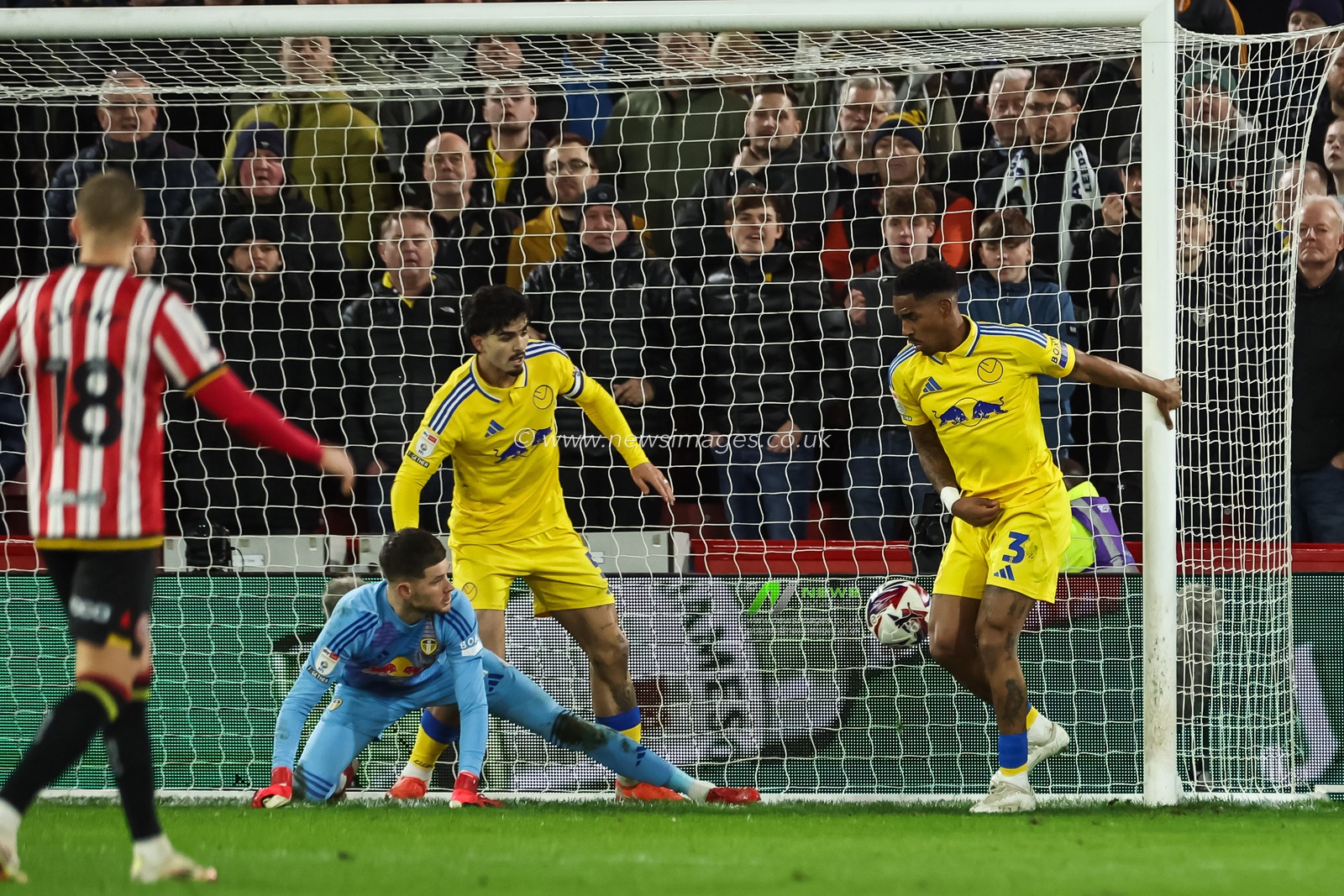 Illan Meslier of Leeds United concedes an own goal during the Sky Bet Championship match Sheffield United vs Leeds United at Bramall Lane, Sheffield, United Kingdom, 24th February 2025

(Photo by Mark Cosgrove/News Images)