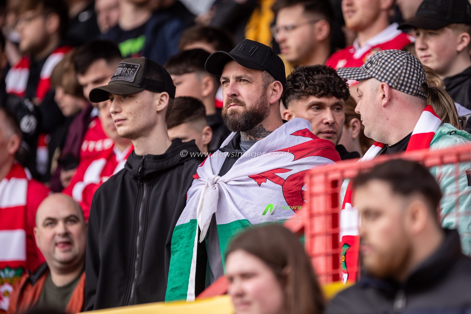 Wrexham fans during the Sky Bet League 1 match Wrexham vs Stockport County at SToK Cae Ras, Wrexham, United Kingdom, 22nd March 2025

(Photo by Nik Mesney/News Images)