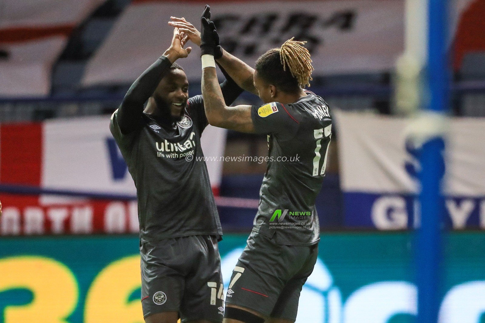 Ivan Toney (17) of Brentford celebrates his goal