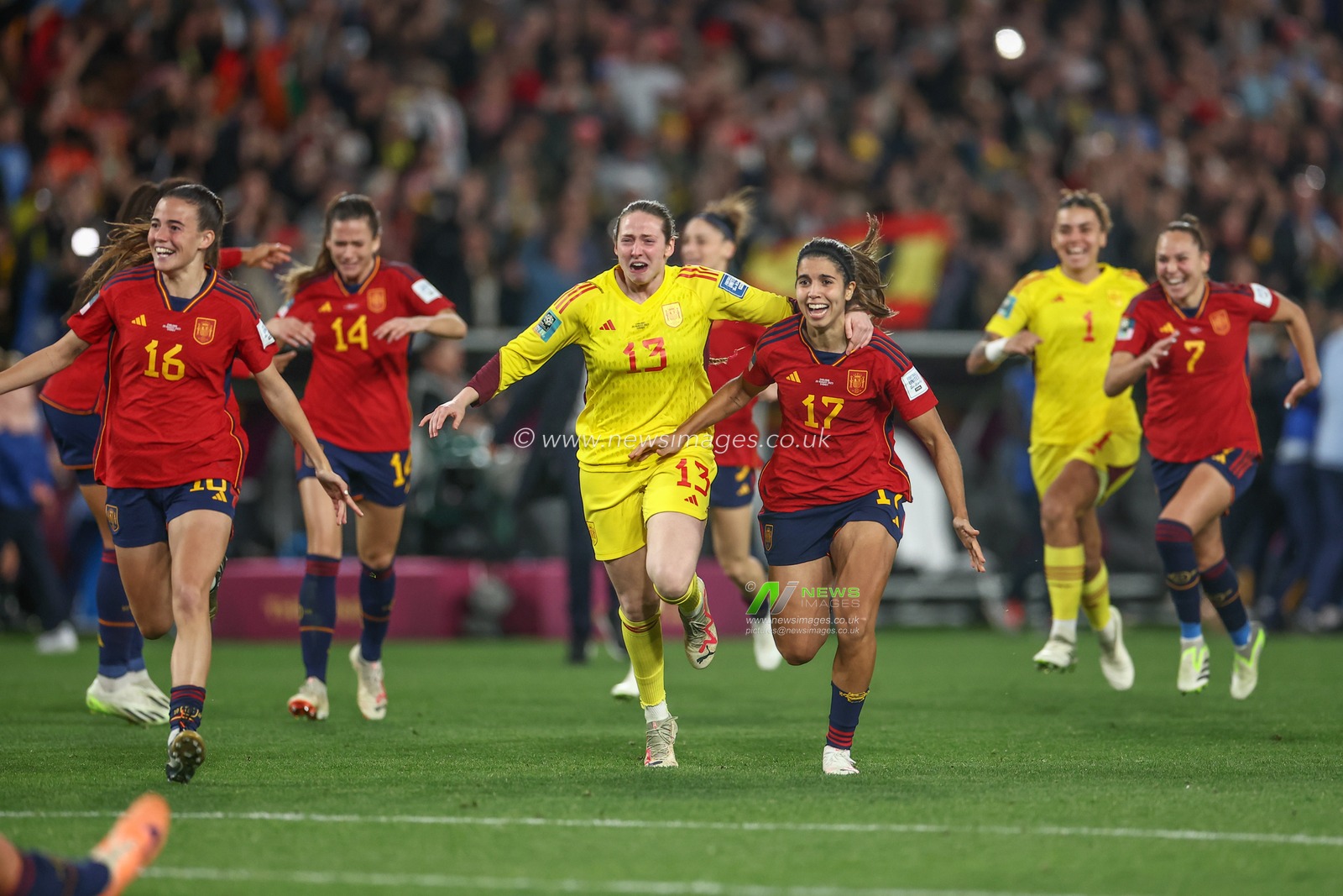 Spain players celebrate winning 1-0 during the FIFA Women's World Cup 2023 Final match Spain Women vs England Women at Stadium Australia, Sydney, Australia, 20th August 2023

(Photo by Patrick Hoelscher/News Images)