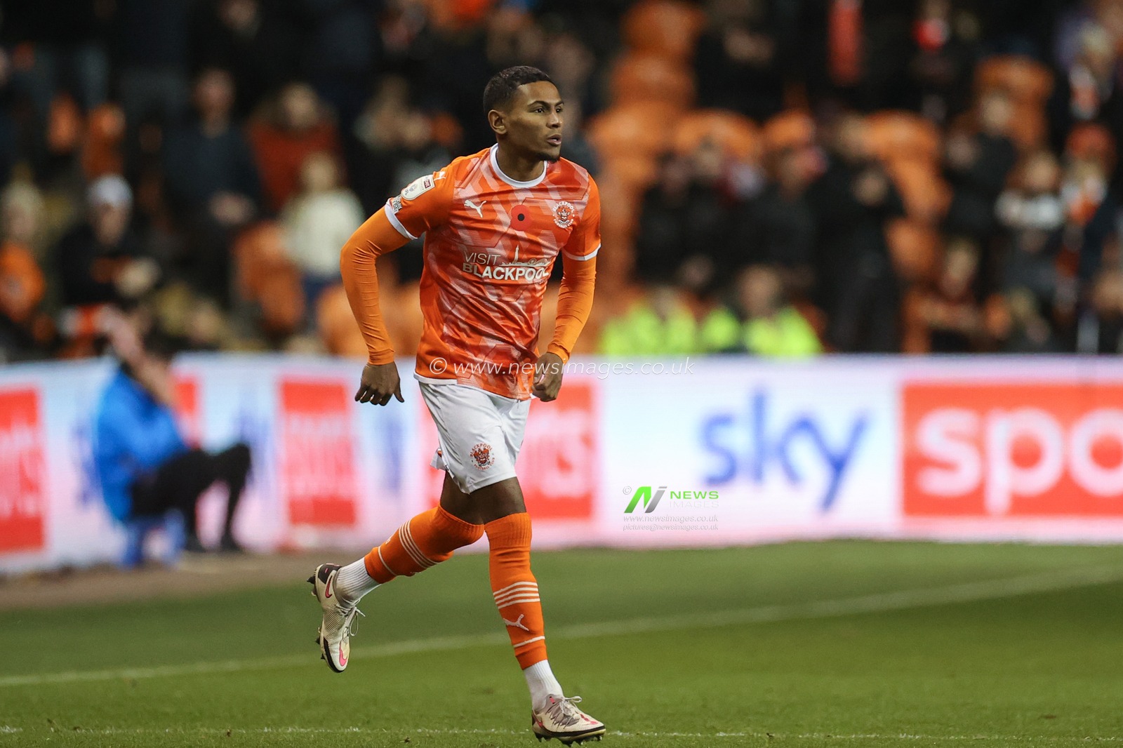 Demetri Mitchell #15 of Blackpool during the game