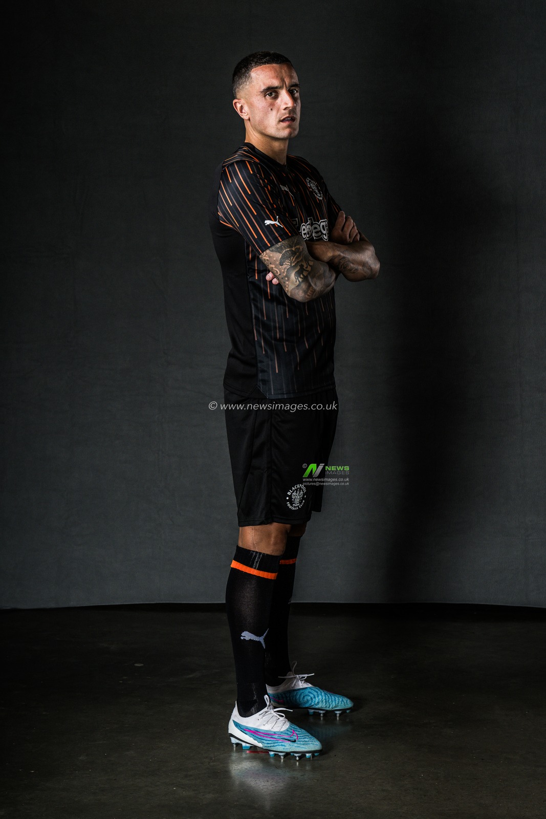 Blackpool Away kit Photoshoot at Bloomfield Road, Blackpool, United Kingdom, 18th July 2023

(Photo by Craig Thomas/News Images)