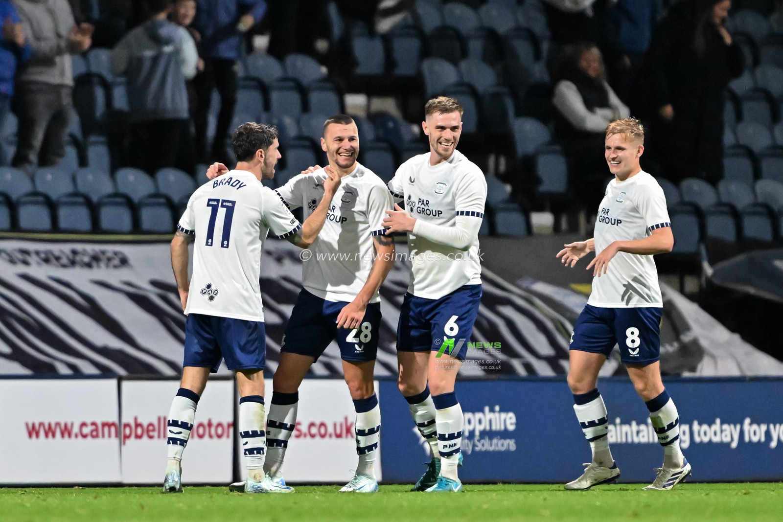 Milutin OsmajiÄ‡ of Preston North End celebrates his second goal to make it 2-0 Preston during the Sky Bet Championship match Preston North End vs Watford at Deepdale, Preston, United Kingdom, 2nd October 2024

(Photo by Cody Froggatt/News Images)