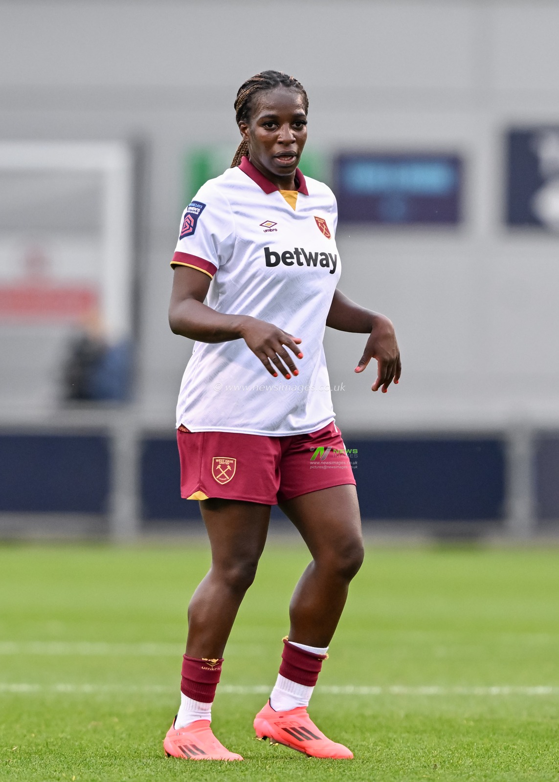 Viviane Asseyi of West Ham United Women during the The Barclays Women's Super League match Manchester City Women vs West Ham United Women at Joie Stadium, Manchester, United Kingdom, 6th October 2024

(Photo by Cody Froggatt/News Images)