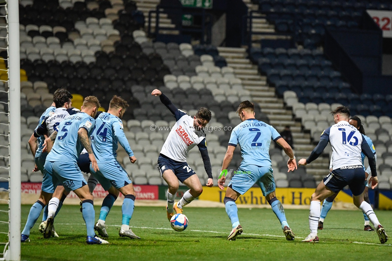 Sean Maguire #24 of Preston North End scores a goal to make it 2-0