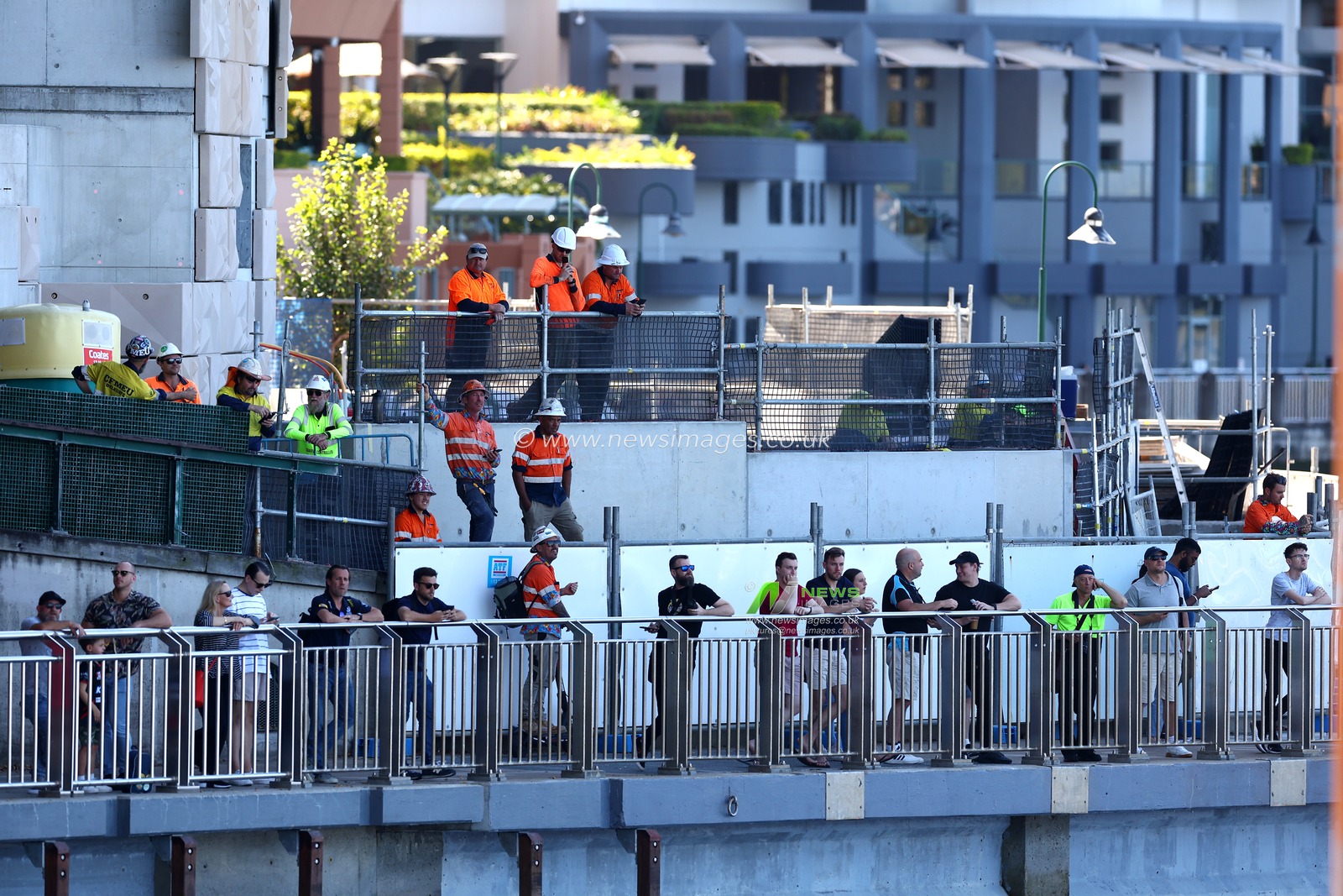 Members of the public seen prior to the Royal Australian Air Force aka RAAF practice flypast over the city of Brisbane, Brisbane, Australia, 1st September 2023

(Photo by Patrick Hoelscher/News Images)