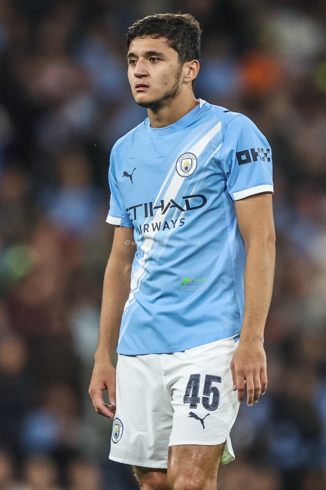 Abdukodir Khusanov of Manchester City during the UEFA Champions League 2025/26 Phase MD1 Manchester City vs Napoli League at The City of Manchester Stadium, Manchester, United Kingdom, 18th September 2025

(Photo by Alfie Cosgrove/News Images)