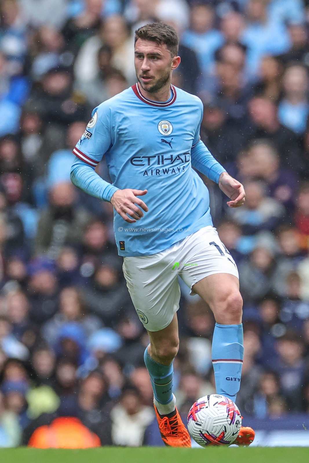 Aymeric Laporte #14 of Manchester City in action during the Premier League match Manchester City vs Leeds United at Etihad Stadium, Manchester, United Kingdom, 6th May 2023

(Photo by Mark Cosgrove/News Images)