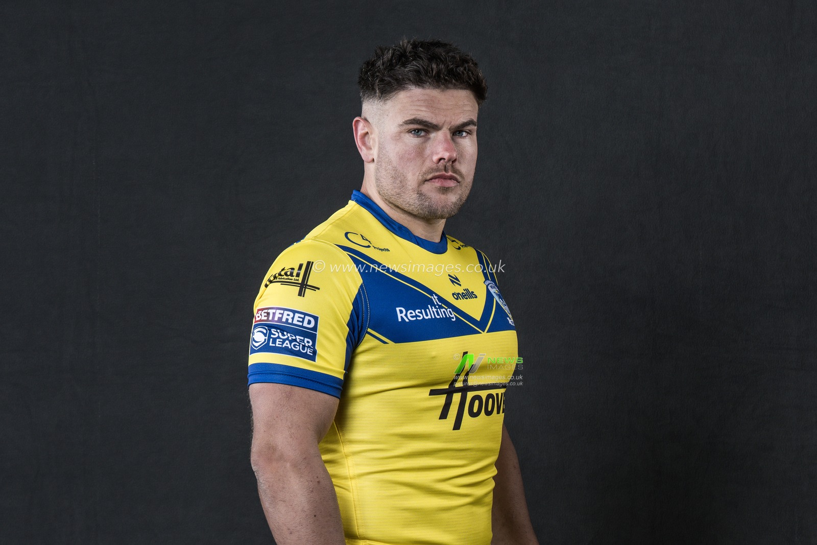Joe Philbin in the Home kit during the Warrington Wolves Team media day at Warrington wolves training centre, Warrington, United Kingdom, 16th January 2025

(Photo by Craig Thomas/News Images)