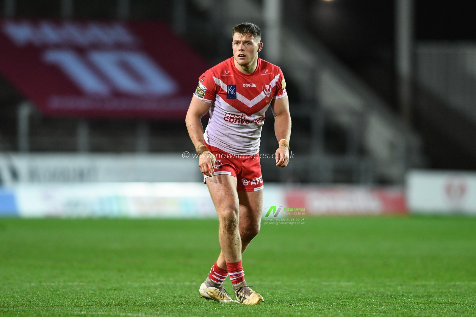 Morgan Knowles #14 of St Helens in action during the game