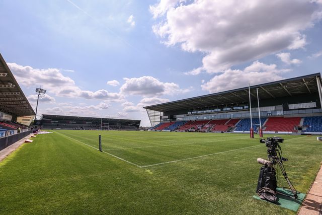 A general view of Salford Community Stadium during the Betfred Super League Round 18 match Salford Red Devils vs Castleford Tigers at Salford Community Stadium, Eccles, United Kingdom, 13th July 2025

(Photo by Alfie Cosgrove/News Images)