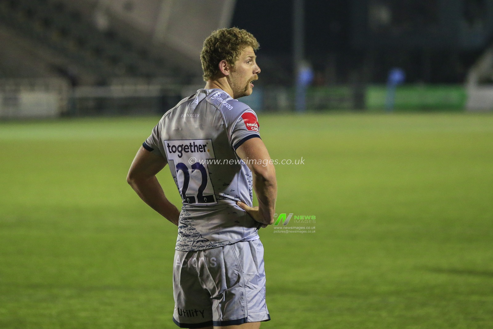 Robert du Preez of Sale Sharks during the game