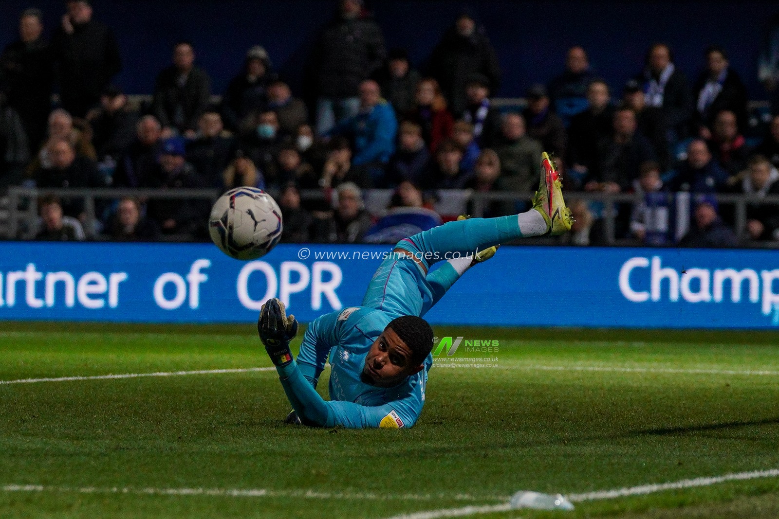 Seny Dieng #1 of Queens Park Rangers makes a fine save