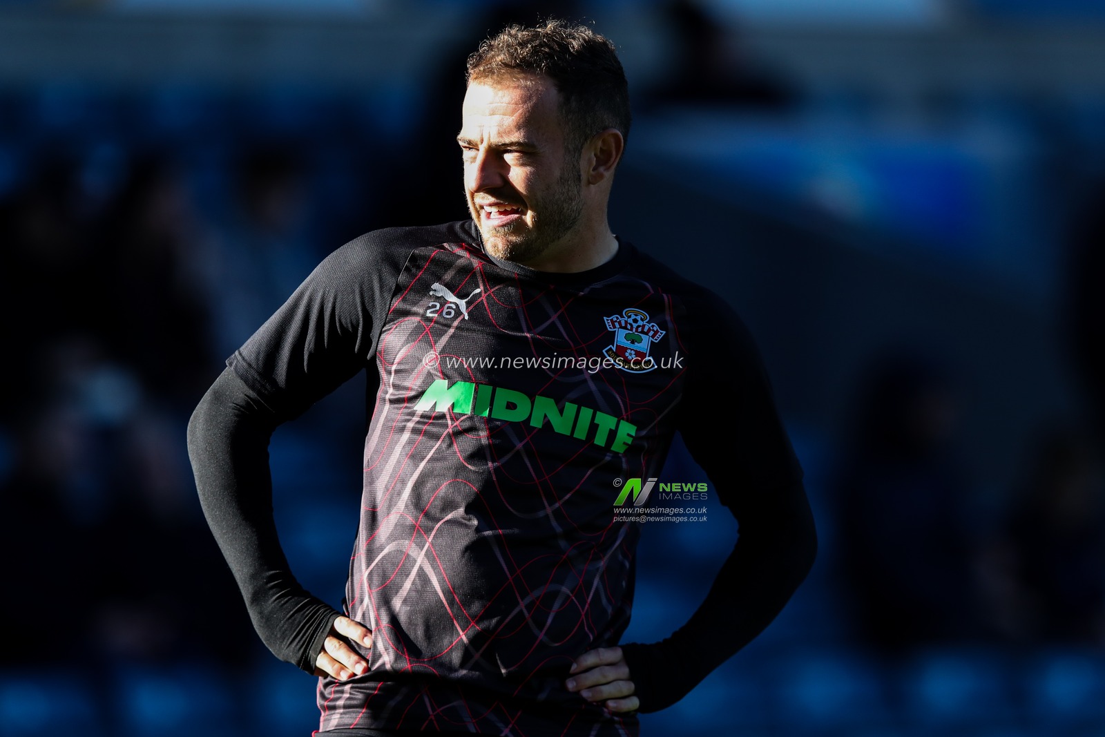 Ryan Fraser of Southampton warms up ahead of the Sky Bet Championship match Blackburn Rovers vs Southampton at Ewood Park, Blackburn, United Kingdom, 25th October 2025

(Photo by Jorge Horsted/News Images)