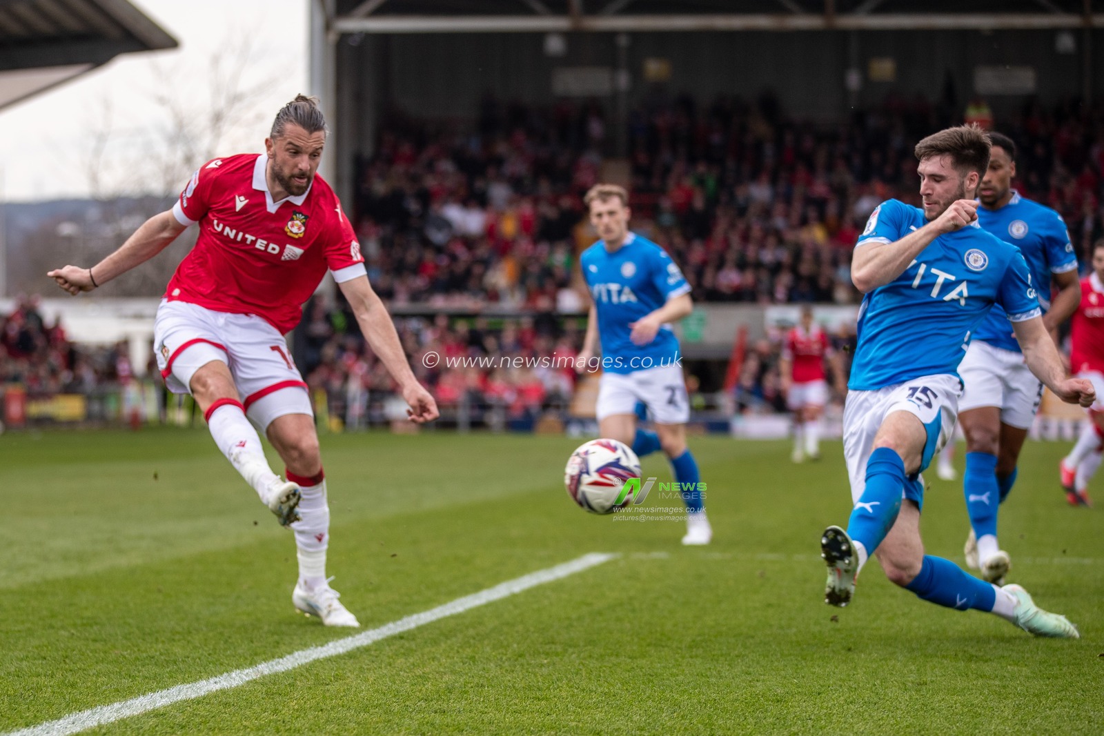 Wrexham's Jay Rodriguez during the Sky Bet League 1 match Wrexham vs Stockport County at SToK Cae Ras, Wrexham, United Kingdom, 22nd March 2025

(Photo by Nik Mesney/News Images)