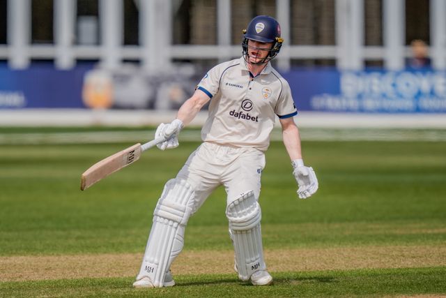 Brooke Guest takes a run during the County Championship Division Two Derbyshire v Gloucestershire at The Central Co-Op County Ground, Derby, United Kingdom on 26 April 2026

(Photo by Maynard Manyowa/News Images)