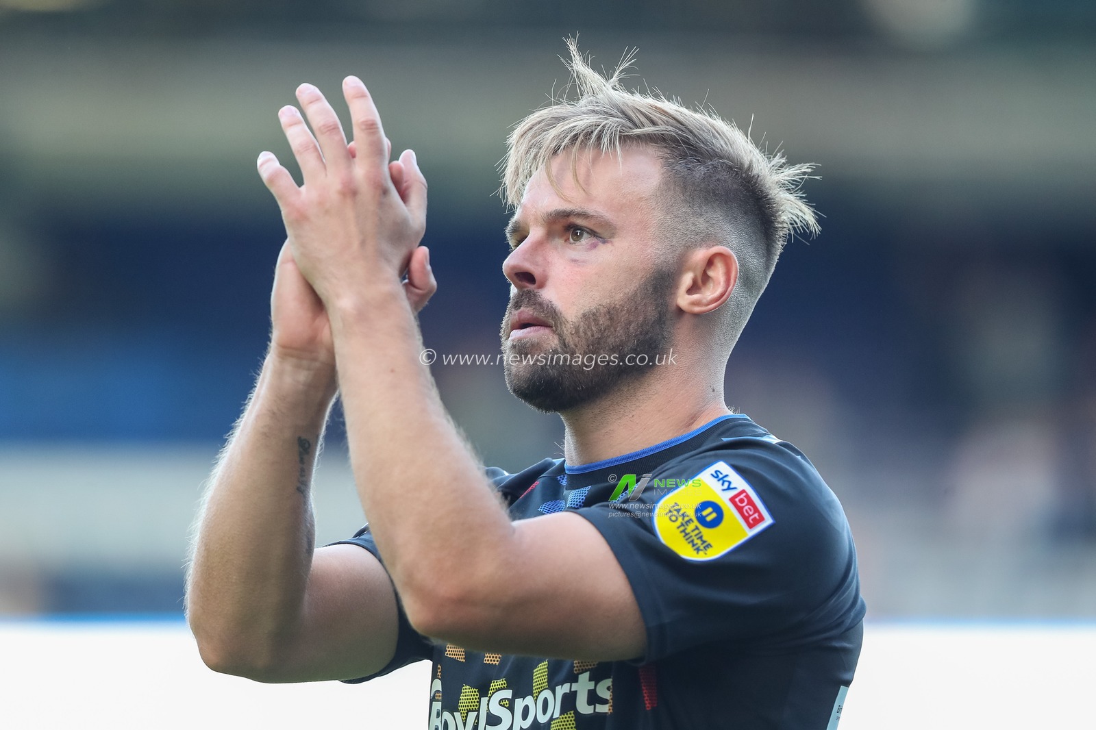 Jake Bidwell #27 of Coventry City applauds the travelling fans after the Sky Bet Championship match Birmingham City vs Coventry City at St Andrews, Birmingham, United Kingdom, 17th September 2022

(Photo by Gareth Evans/News Images)