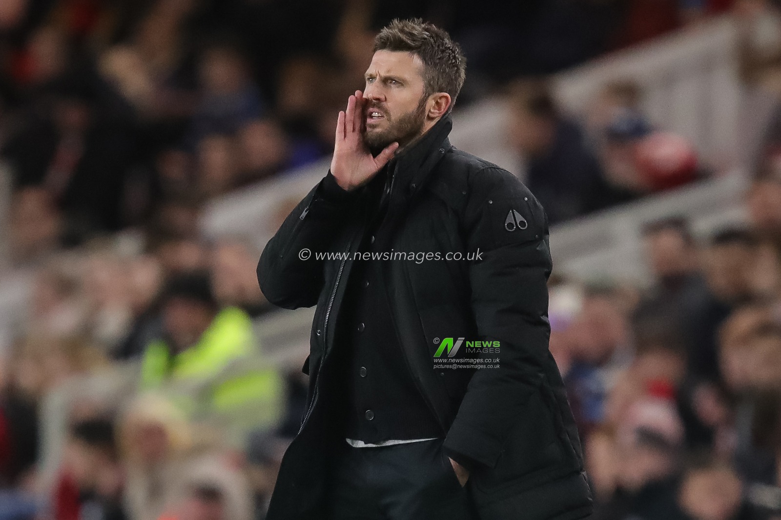 Michael Carrick manager of Middlesbrough gives instructions to his players during the Emirates FA Cup match Middlesbrough vs Brighton and Hove Albion at Riverside Stadium, Middlesbrough, United Kingdom, 7th January 2023

(Photo by James Heaton/News Images)