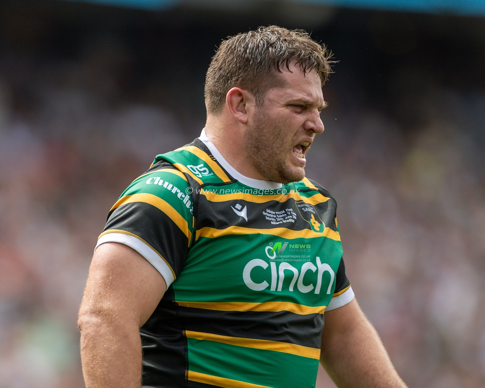 Elliot Millar Mills of Northampton Saints during the Gallagher PREM Final match Northampton Saints vs Exeter Chiefs at Allianz Stadium, Twickenham, United Kingdom on 20 June 2026.

(Photo by Alex Williamson/News Images)