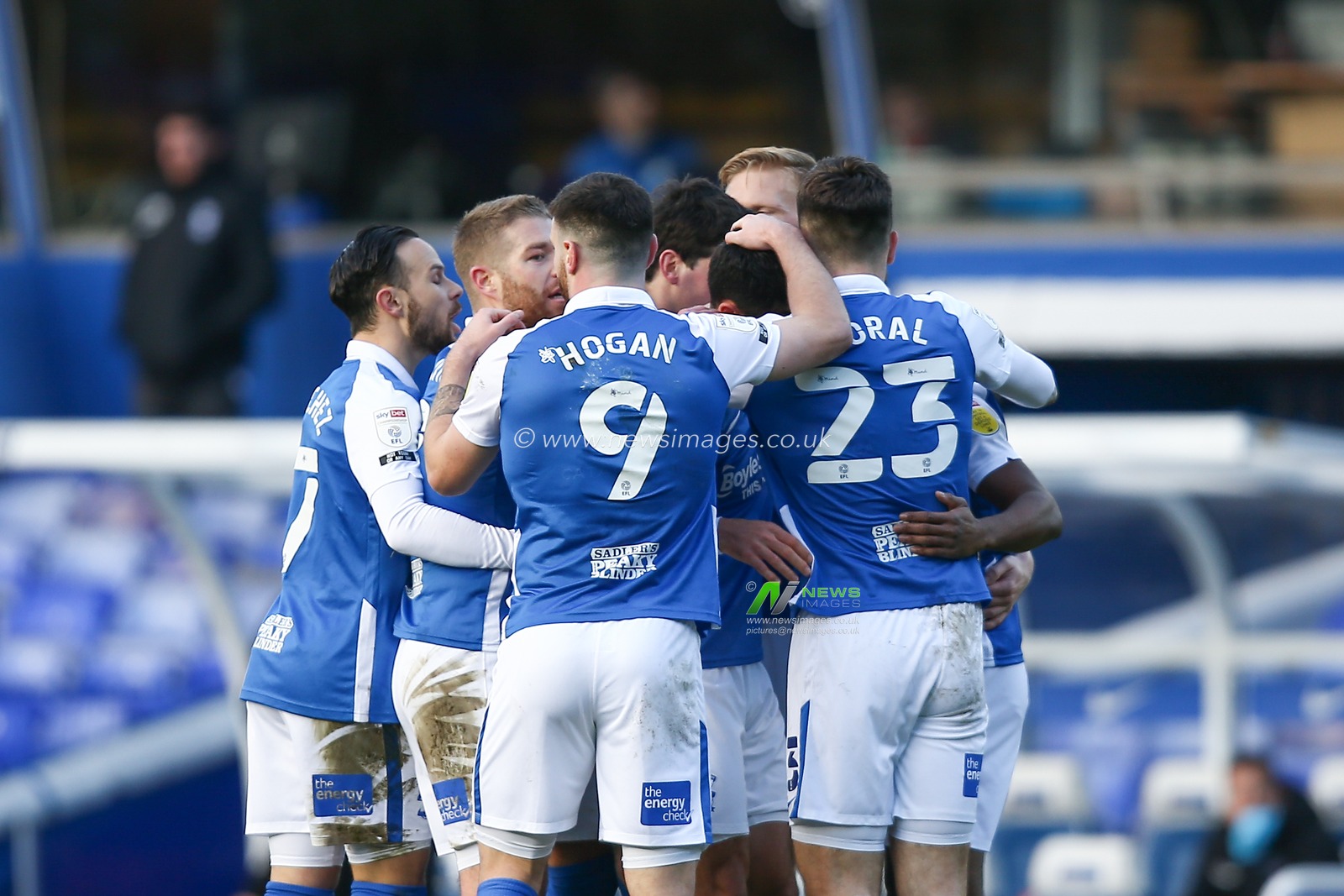 CELEBRATION Maxime Colin #2 of Birmingham City celebrates his goal with his team mates
