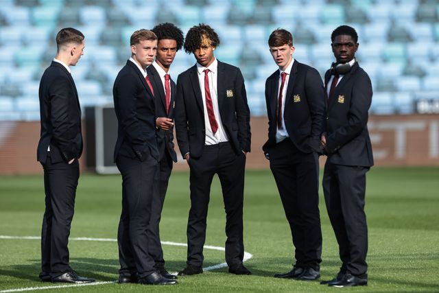 Manchester United platers arrive during the FA Youth Cup Final match Manchester City U18 vs Manchester United U18 at Joie Stadium, Manchester, United Kingdom on 14 May 2026

(Photo by Mark Cosgrove/News Images)