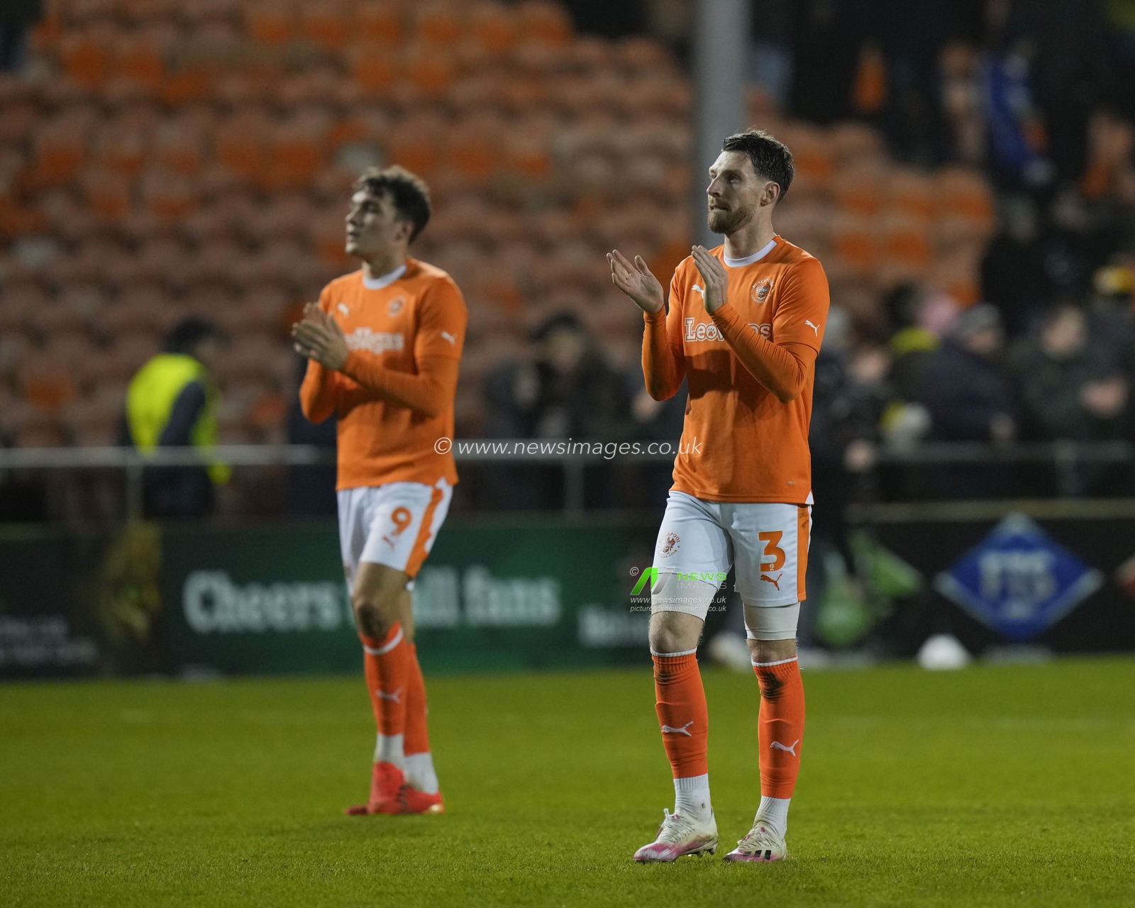 James Husband #3 of Blackpool salutes the fans after the Sky Bet League 1 match Blackpool vs Bristol Rovers at Bloomfield Road, Blackpool, United Kingdom, 23rd December 2023

(Photo by Steve Flynn/News Images)