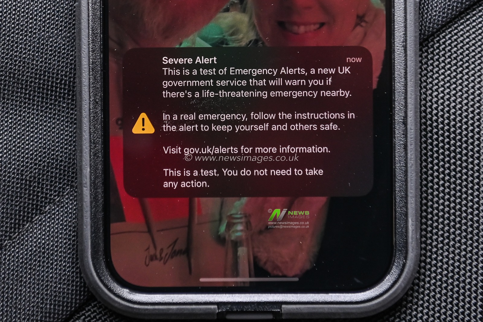 Uk wide emergency phone message appears on mobile phones ahead of the Betfred Super League Round 10 match Wigan Warriors vs Wakefield Trinity at DW Stadium, Wigan, United Kingdom, 23rd April 2023

(Photo by Craig Thomas/News Images)