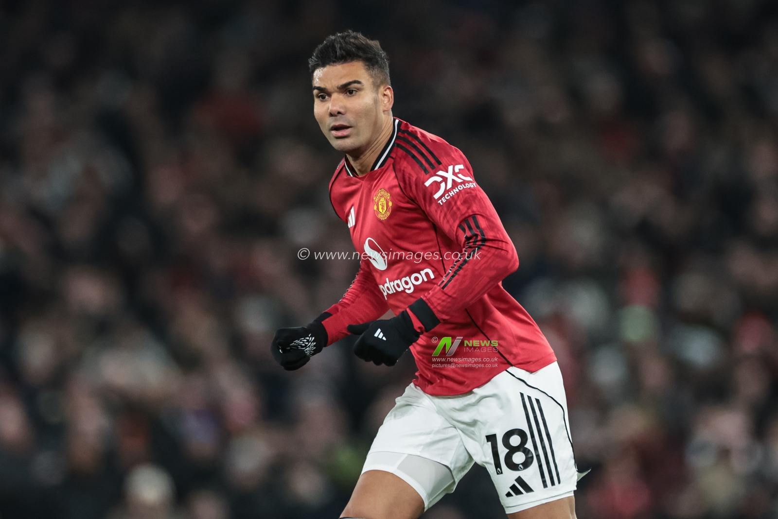 Casemiro of Manchester United during the Premier League match Manchester United vs Wolverhampton Wanderers at Old Trafford, Manchester, United Kingdom, 30th December 2025

(Photo by Mark Cosgrove/News Images)

*** GER AUT SUI OUT ***
