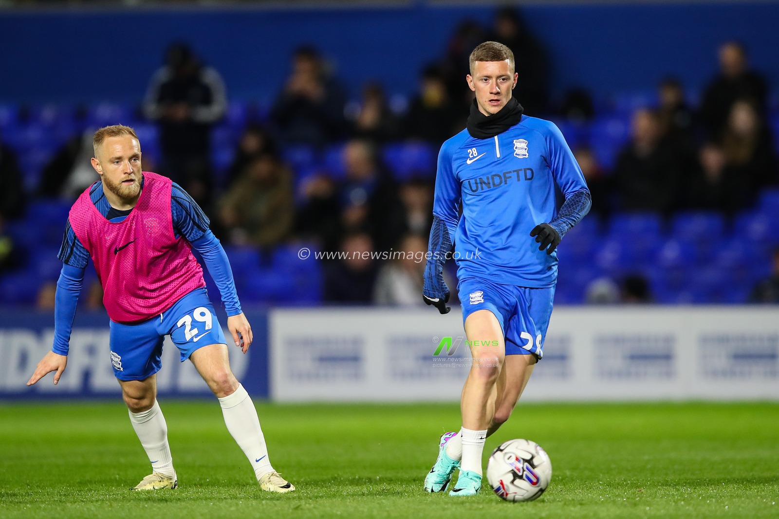 Jay Stansfield of Birmingham City during the pre-game warm up ahead of the Sky Bet Championship match Birmingham City vs Middlesbrough at St Andrews, Birmingham, United Kingdom, 12th March 2024

(Photo by Gareth Evans/News Images)